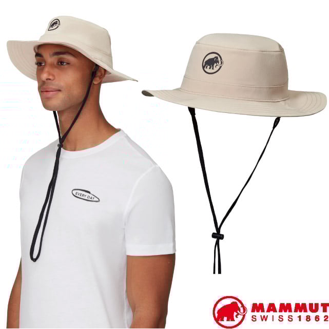 【MAMMUT 長毛象】Runbold Hat UPF50+吸濕排汗寬邊登山帽/1191-04613-7517 薩凡納褐✿30E010